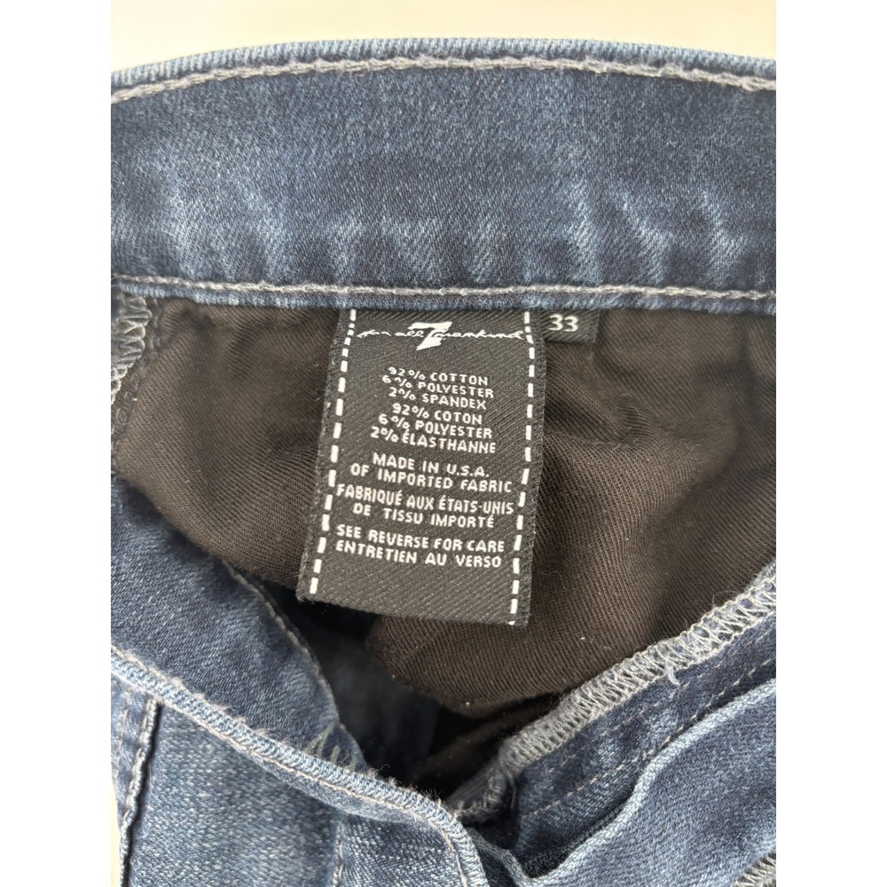 7 For All Mankind Slimmy Luxe Performance Mens Dark Wash Slim Straight Jeans 33 - Picture 8 of 12